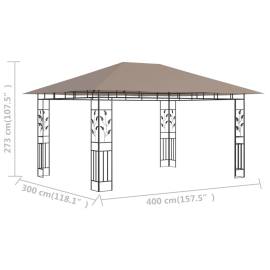 Pavilion cu plasă anti-țânțari, gri taupe, 4x3x2,73 m, 180 g/m², 6 image