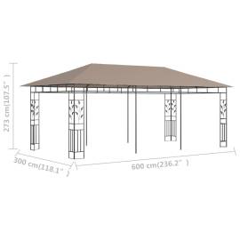 Pavilion cu plasă anti-țânțari, gri taupe, 6x3x2,73 m, 180 g/m², 6 image