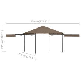Pavilion extinsii duble acoperiș gri taupe 3x3x2,75 m 180 g/m², 9 image