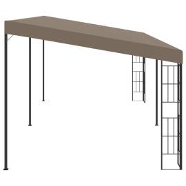 Pavilion montat pe perete, gri taupe, 6 x 3 m, material textil, 3 image