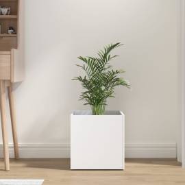 Jardinieră cutie, alb, 40x40x40 cm, lemn prelucrat, 3 image