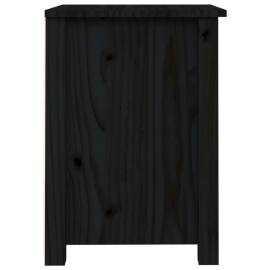 Noptiere, 2 buc., negru, 40x35x49 cm, lemn masiv de pin, 8 image