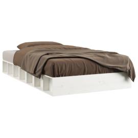 Cadru de pat, alb, 90x200 cm, lemn masiv, 2 image