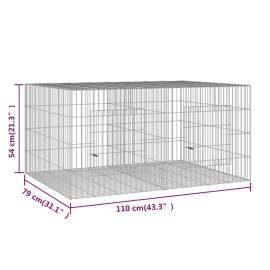Cușcă pentru iepuri, 2 panouri, 110x79x54 cm, fier galvanizat, 7 image