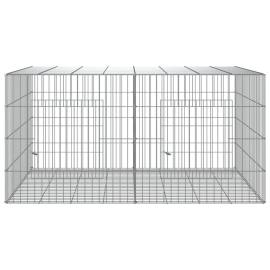 Cușcă pentru iepuri, 2 panouri, 110x79x54 cm, fier galvanizat, 3 image
