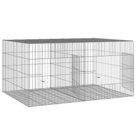 Cușcă pentru iepuri, 2 panouri, 110x79x54 cm, fier galvanizat, 4 image