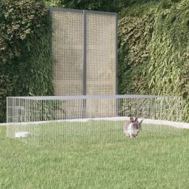 Cușcă pentru iepuri, 2 panouri, 220x110x55 cm, fier galvanizat