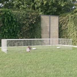 Cușcă pentru iepuri, 3 panouri, 325x109x54 cm, fier galvanizat
