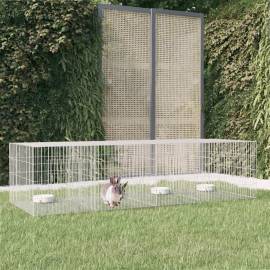Cușcă pentru iepuri, 4 panouri, 217x79x54 cm, fier galvanizat