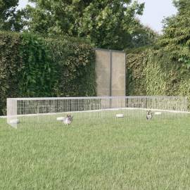 Cușcă pentru iepuri, 4 panouri, 325x109x54 cm, fier galvanizat