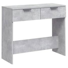 Măsuță consolă, gri beton, 90x36x75 cm, lemn prelucrat, 2 image