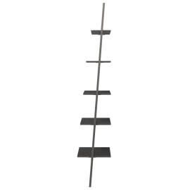 Raft înclinat cu 5 niveluri, negru, 64x34x185,5 cm, 4 image