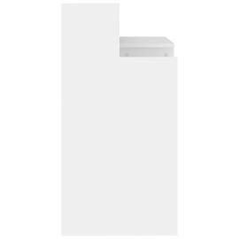 Birou cu lumini led, alb, 97x90x45 cm lemn compozit, 9 image