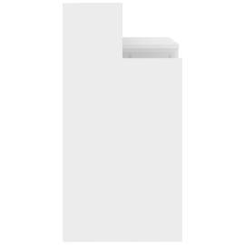 Birou cu lumini led alb extralucios 97x90x45 cm lemn compozit, 9 image