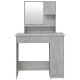 Masă de toaletă cu oglindă, gri beton, 86,5x35x136 cm, 6 image