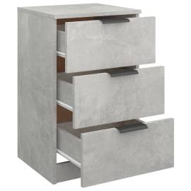 Noptiere, 2 buc., gri beton, 40x36x65 cm, 9 image