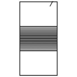Paravan de duș walk-in negru 100x195 cm sticlă esg transparentă, 3 image
