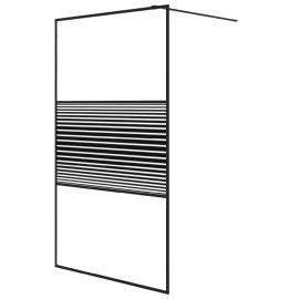 Paravan de duș walk-in negru 115x195 cm sticlă esg transparentă, 2 image