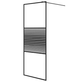 Paravan de duș walk-in negru 80x195 cm sticlă esg transparentă, 2 image