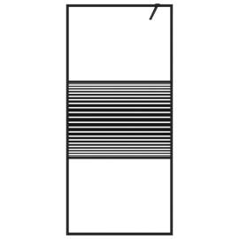 Paravan de duș walk-in negru 90x195 cm sticlă esg transparentă, 3 image