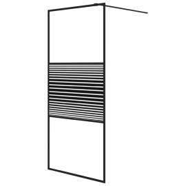 Paravan de duș walk-in negru 90x195 cm sticlă esg transparentă, 2 image