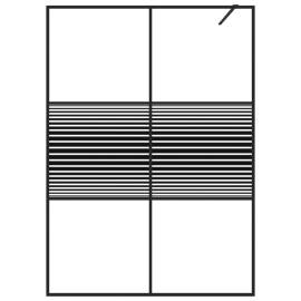 Paravan duș walk-in negru 140x195 cm sticlă esg transparentă, 3 image