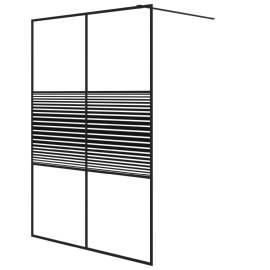Paravan duș walk-in negru 140x195 cm sticlă esg transparentă, 2 image