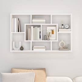 Raft de perete, alb, 85x16x52,5 cm, lemn compozit, 3 image