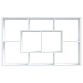 Raft de perete, alb extralucios, 85x16x52,5 cm, lemn compozit, 5 image