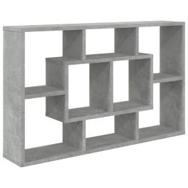 Raft de perete, gri beton, 85x16x52,5 cm, lemn compozit, 2 image