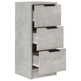 Servante, 2 buc., gri beton, 30x30x70 cm, lemn prelucrat, 7 image