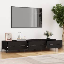 Comodă tv, negru, 150x34,5x30 cm, lemn prelucrat, 3 image