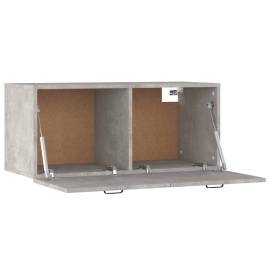Dulap de perete, gri beton, 80x35x36,5 cm, lemn prelucrat, 6 image