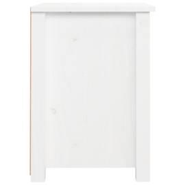 Noptieră, alb, 40x35x49 cm, lemn masiv de pin, 7 image