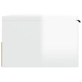 Noptieră de perete, alb extralucios, 34x30x20 cm, 4 image