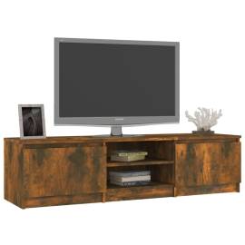 Comodă tv, stejar fumuriu, 140x40x35,5 cm, lemn prelucrat, 6 image