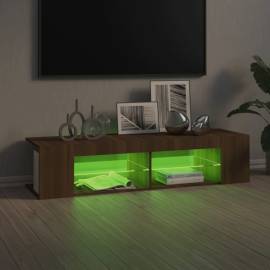 Comodă tv cu lumini led, stejar maro, 135x39x30 cm, 9 image