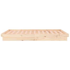 Cadru de pat cu led, 140x190 cm, lemn masiv, 8 image