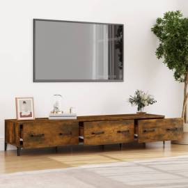 Comodă tv, stejar fumuriu, 150x34,5x30 cm, lemn prelucrat, 3 image