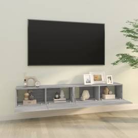 Comode tv, 2 buc., gri sonoma, 100x30x30 cm, lemn prelucrat, 3 image