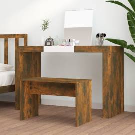 Taburet de toaletă, stejar fumuriu, 70x35x45 cm, lemn prelucrat, 3 image