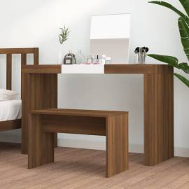 Taburet de toaletă, stejar maro, 70x35x45 cm, lemn prelucrat, 3 image