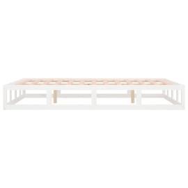 Cadru de pat, alb, 160x200 cm, lemn masiv, 7 image