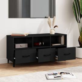 Comodă tv, negru, 102x35x50 cm, lemn compozit, 3 image