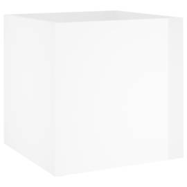 Jardinieră cutie, alb extralucios, 40x40x40 cm, lemn compozit, 2 image