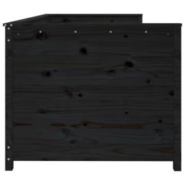 Pat de zi, negru, 75x190 cm, lemn masiv de pin, 11 image