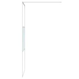 Perete de duș walk-in, alb, 80x195 cm, sticlă esg transparentă, 4 image