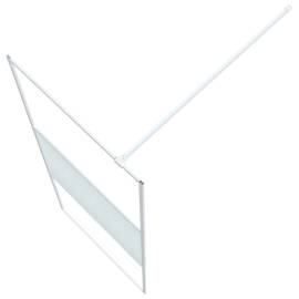 Perete de duș walk-in, alb, 80x195 cm, sticlă esg transparentă, 5 image