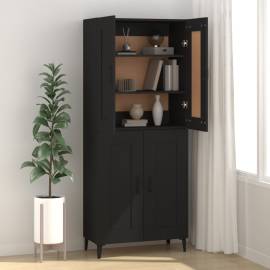Servantă, negru, 69,5x34x90 cm, lemn compozit, 3 image