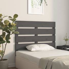 Tăblie de pat, gri, 100x3x80 cm, lemn masiv de pin, 4 image